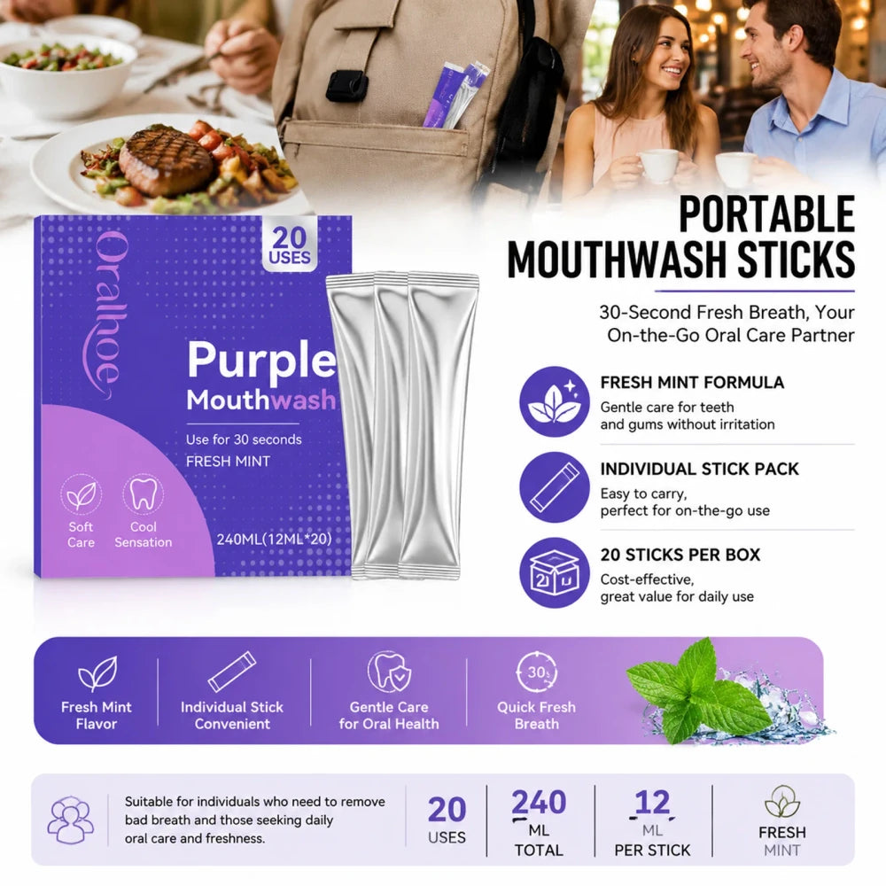 Portable Mint Mouthwash Strips