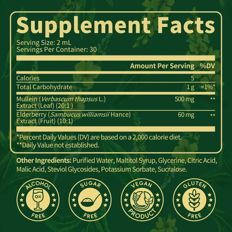 Mullein Leaf Extract Respiratory Support Drops