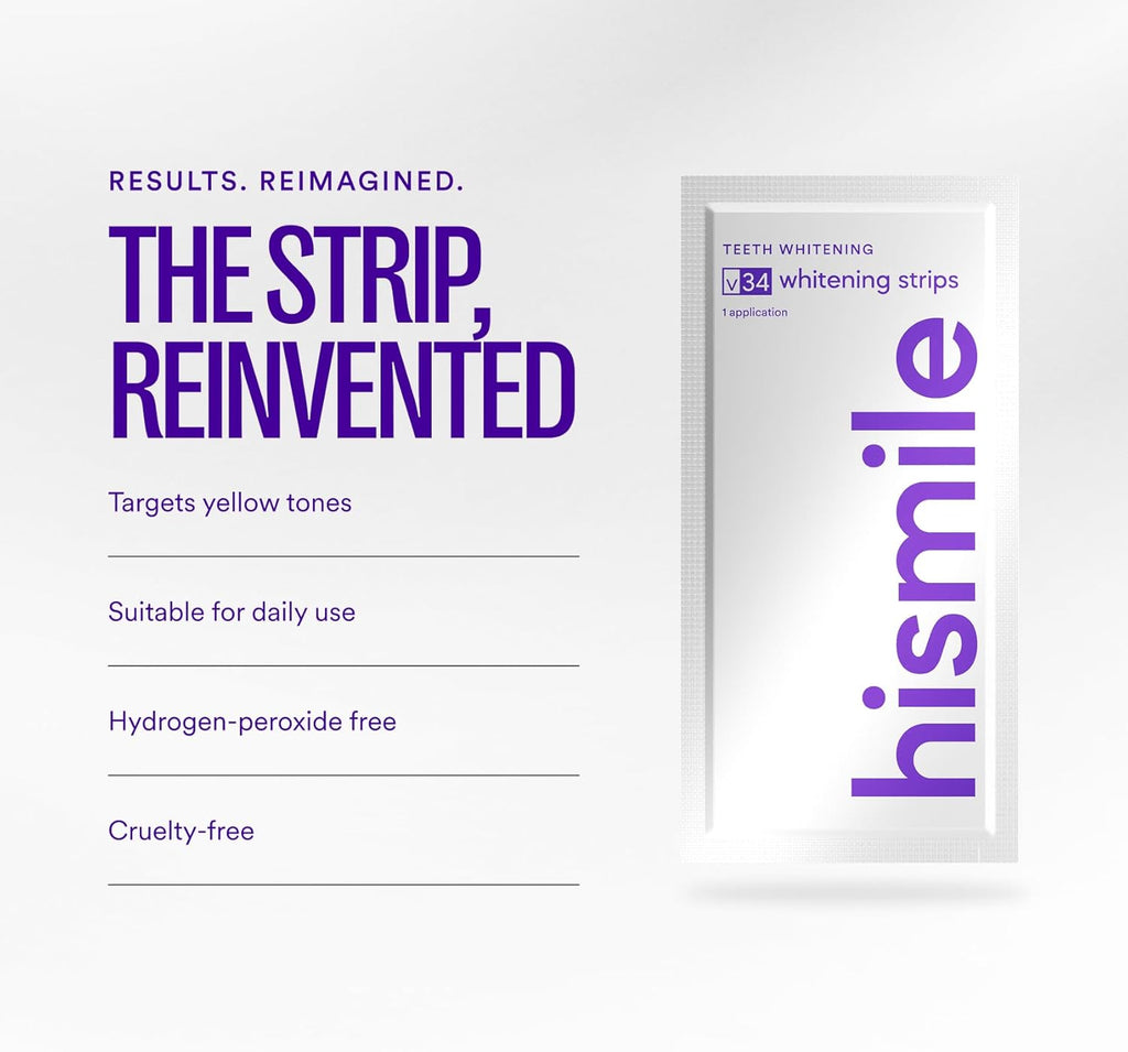 V34 Whitening Strips, Teeth Whitening Strips, Purple Tooth Whitening, Purple V34 Whitening Strips, Tooth Stain Treatment, Combining Whitening and Colour Correction