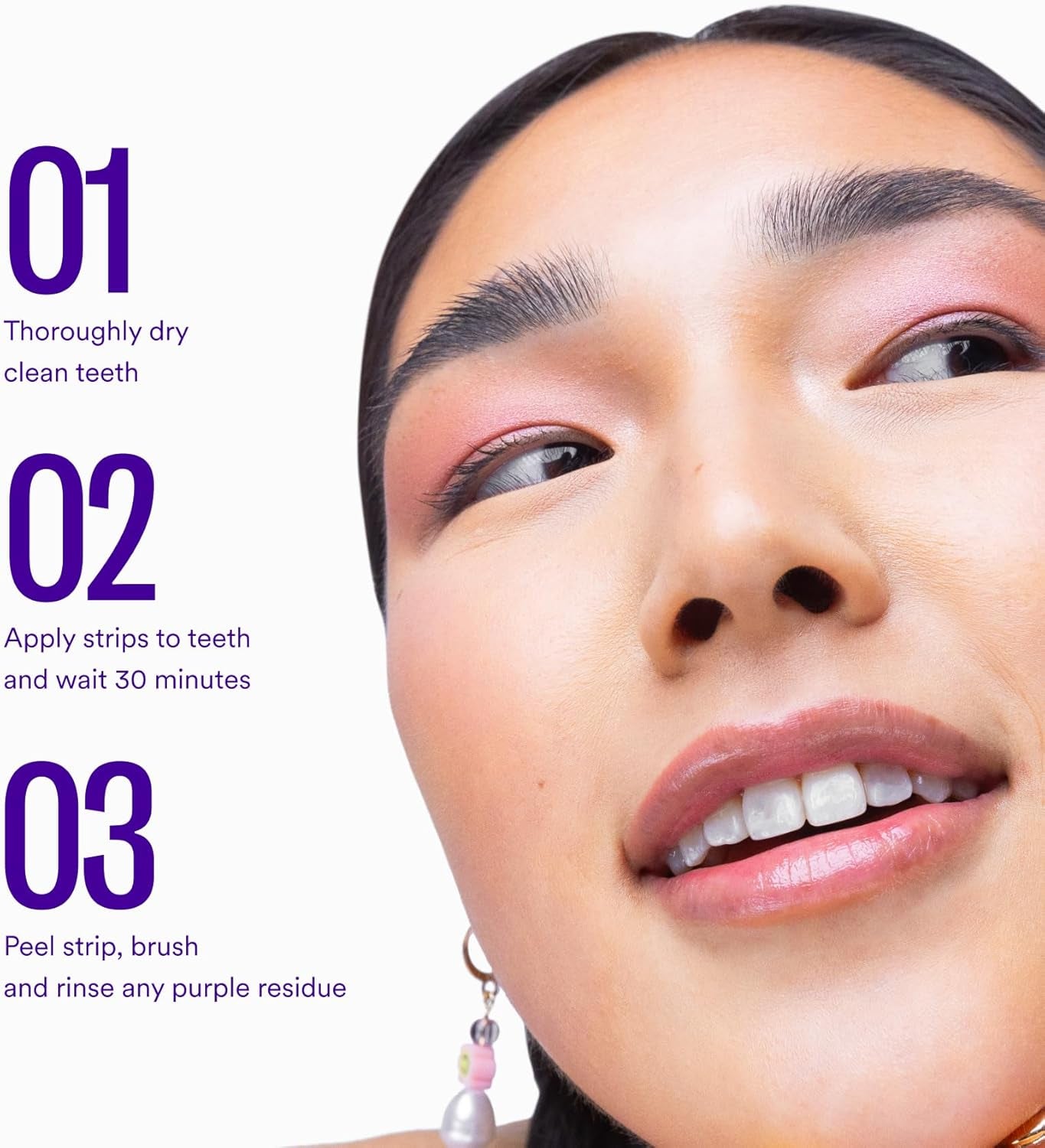 V34 Whitening Strips, Teeth Whitening Strips, Purple Tooth Whitening, Purple V34 Whitening Strips, Tooth Stain Treatment, Combining Whitening and Colour Correction